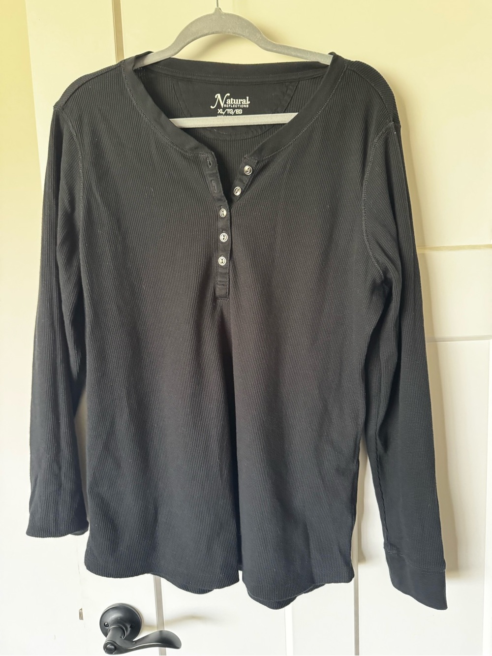 Natural Reflections Black Ribbed Long Sleeve Shirt